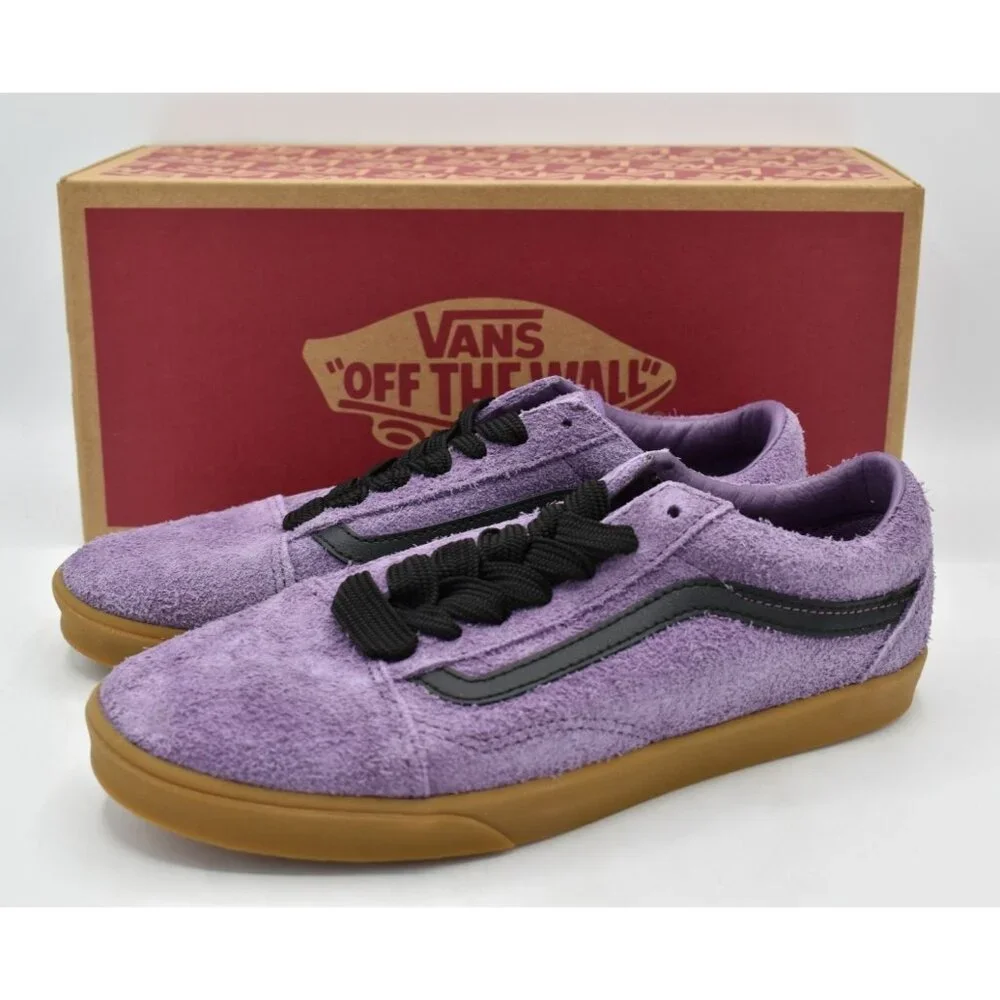 Vans Womens Size 8.5 Old Skool Hairy Suede Grape‎ Jam Lowpro Sneaker Shoes